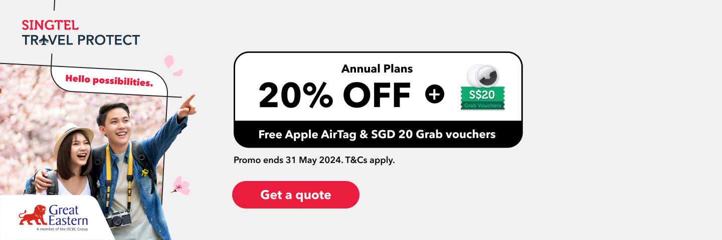 Singtel Travel Protect - 20% off Annual Plans