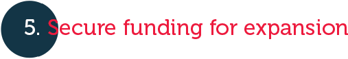 Secure funding for expansion