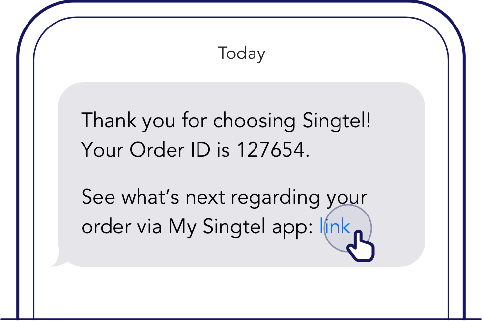 SMS format for change of appointment - Singtel broadband support
