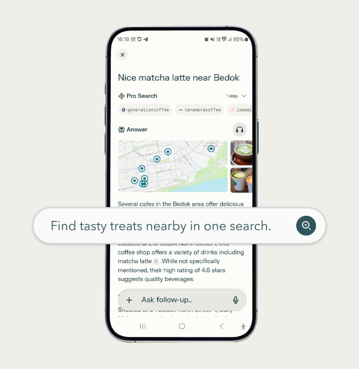 Find tasty treats nearby in one search.