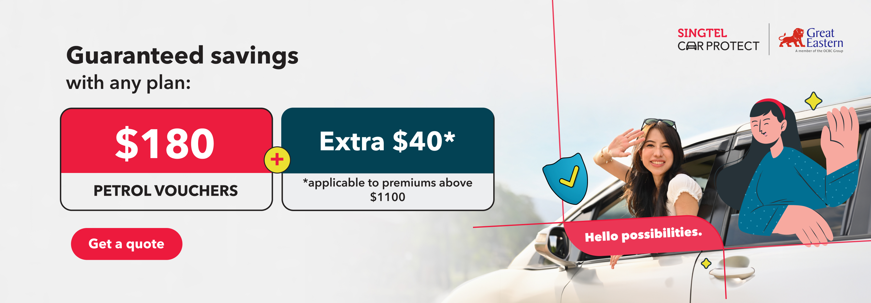 Singtel Car Protect - Guanrateed $180 + extra $40 petrol vouchers