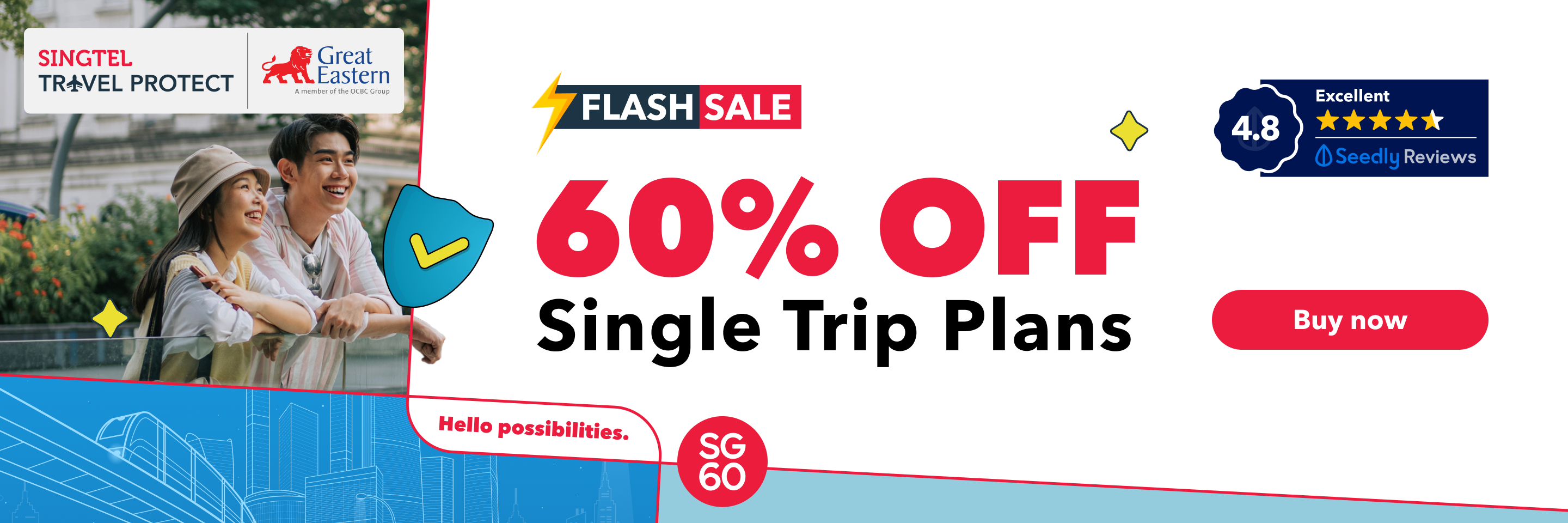 Singtel Travel Protect - 55% off Single Trip Plans