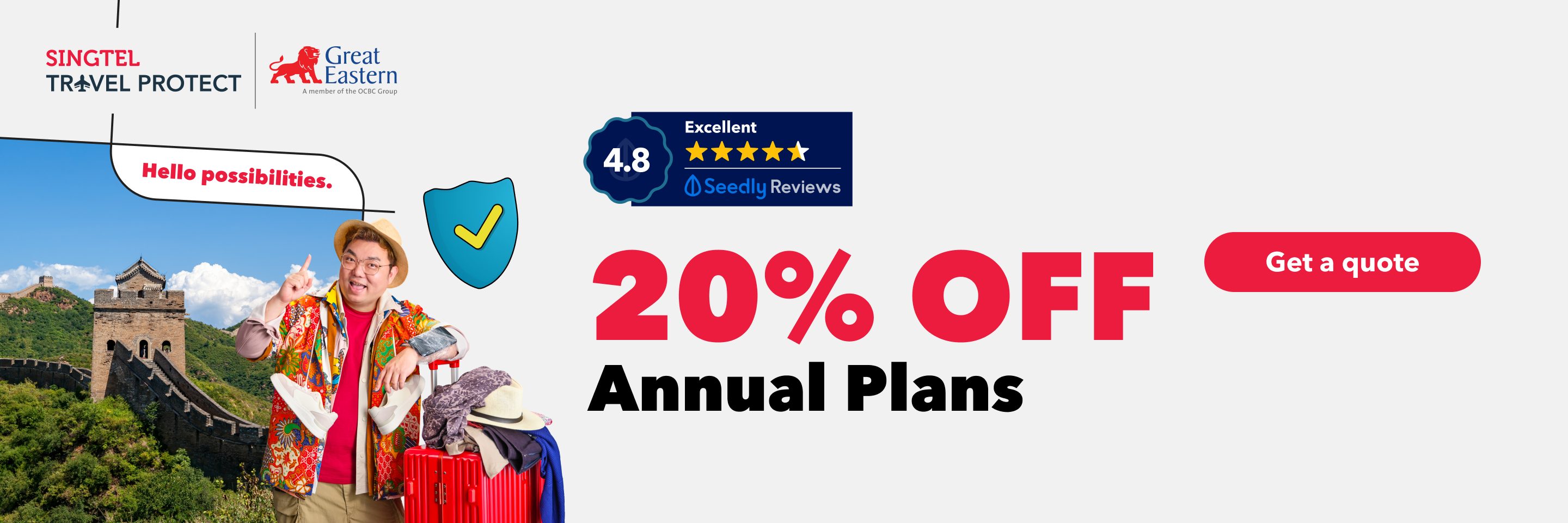Singtel Travel Protect - 55% off Single Trip Plans