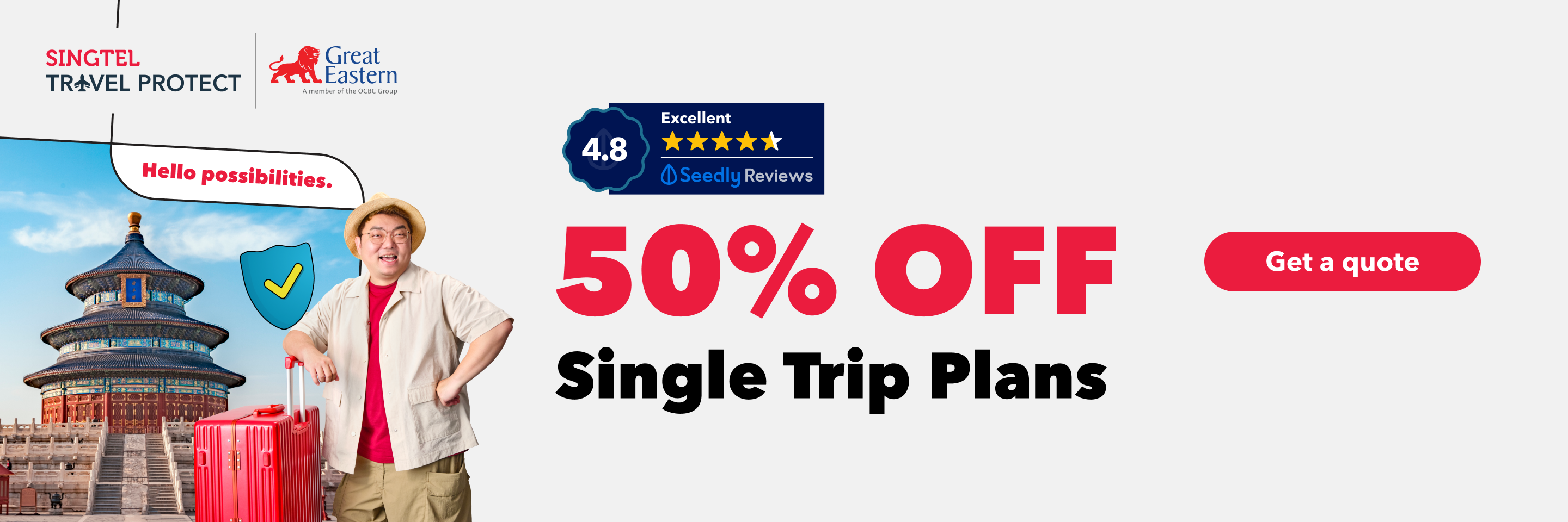 Singtel Travel Protect - 55% off Single Trip Plans