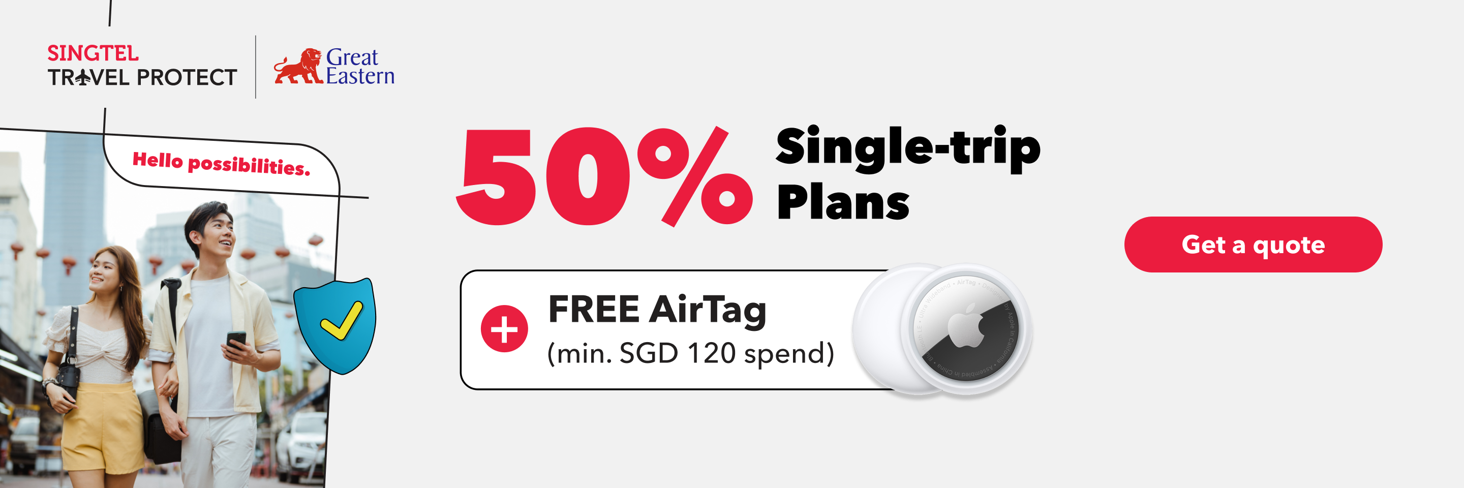 Singtel Travel Protect - 55% off Single Trip Plans
