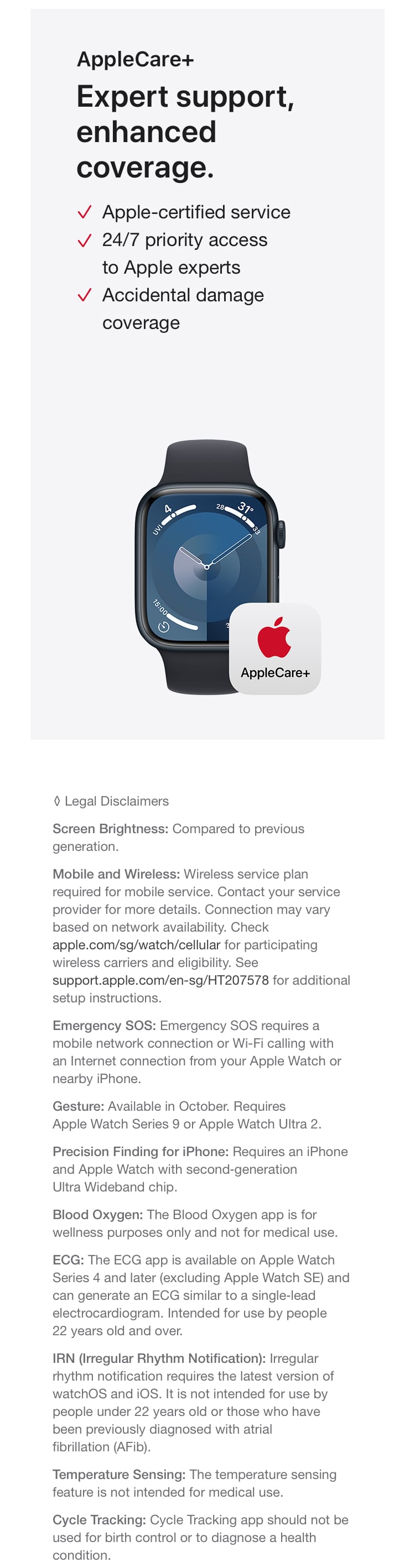 Protect your Apple Watch Series 9 now: grab AppleCare+ for advanced support and coverage - Singtel