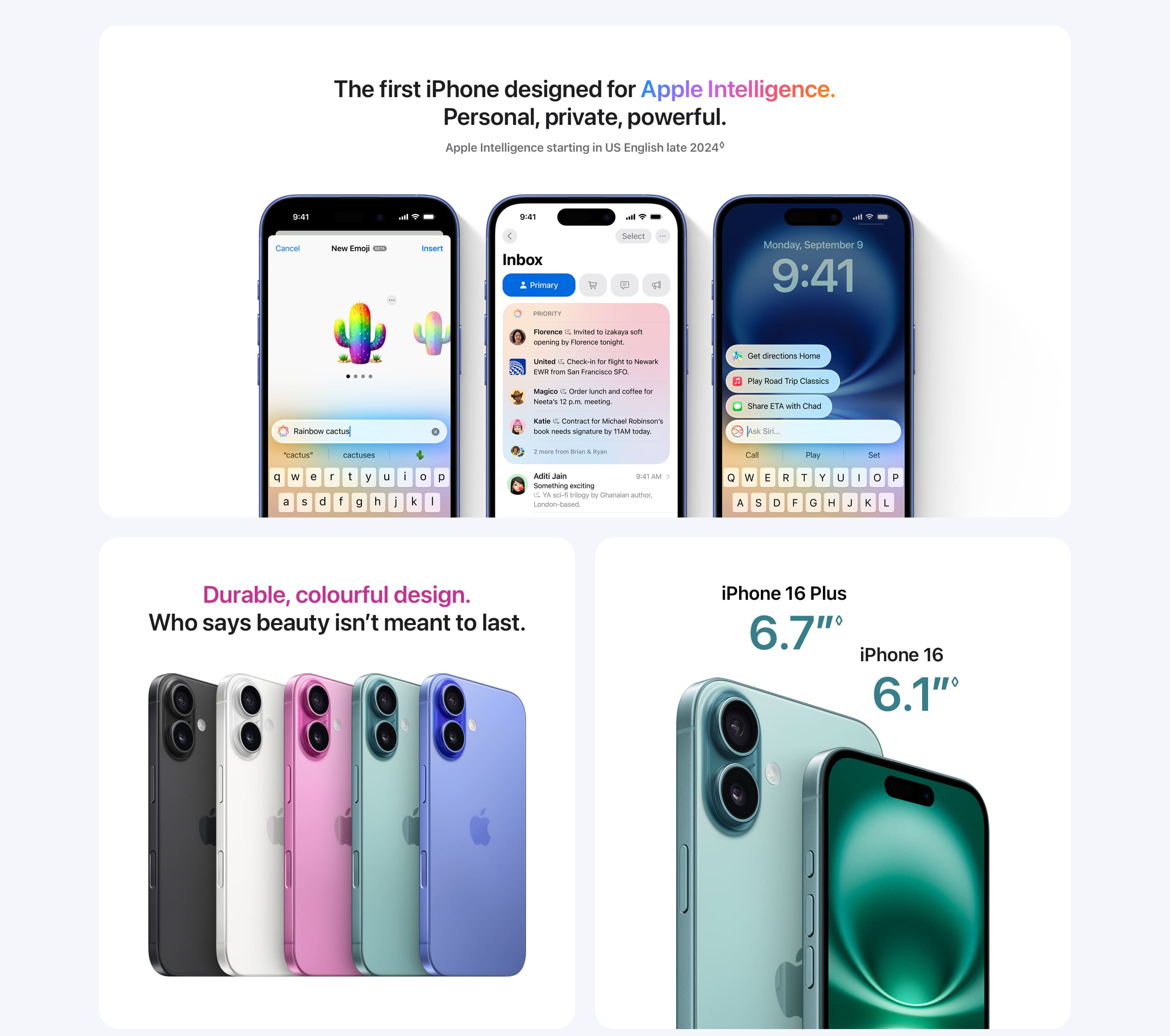 iPhone 16: designed for Apple Intelligence, durable, colourful design, available in 2 sizes (iphone 16 & 16 Plus) - Singtel