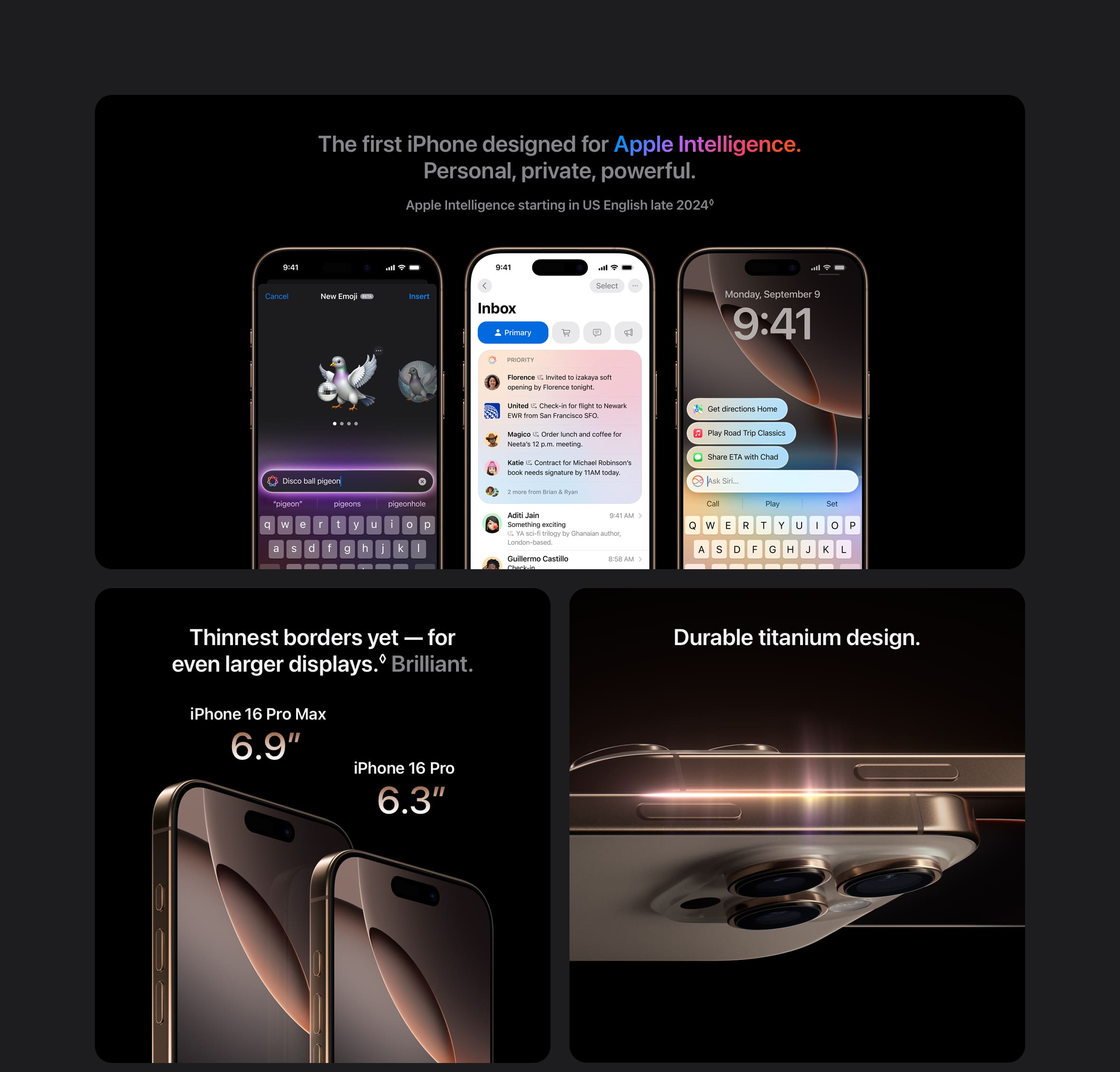 iPhone 16 Pro: Apple Intelligence (AI), thinner borders, larger displays with durable titanium design - Singtel