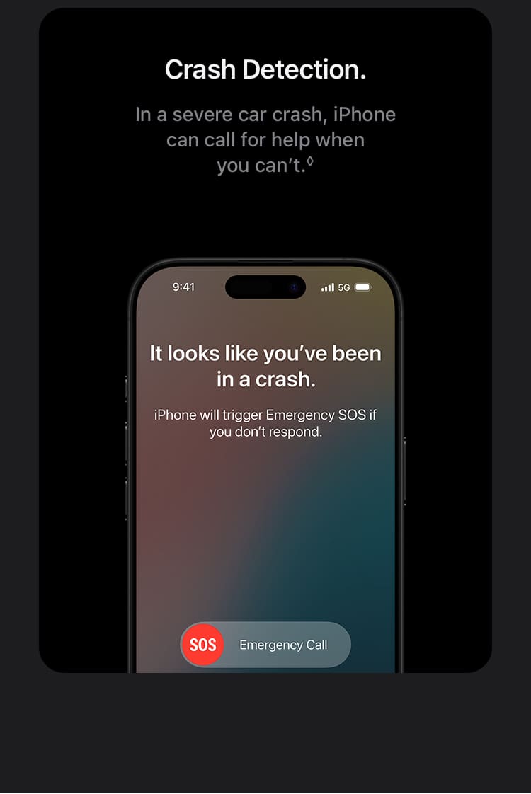 iPhone 16 Pro has crash detection. iPhone can call for help when you are unable to - Singtel