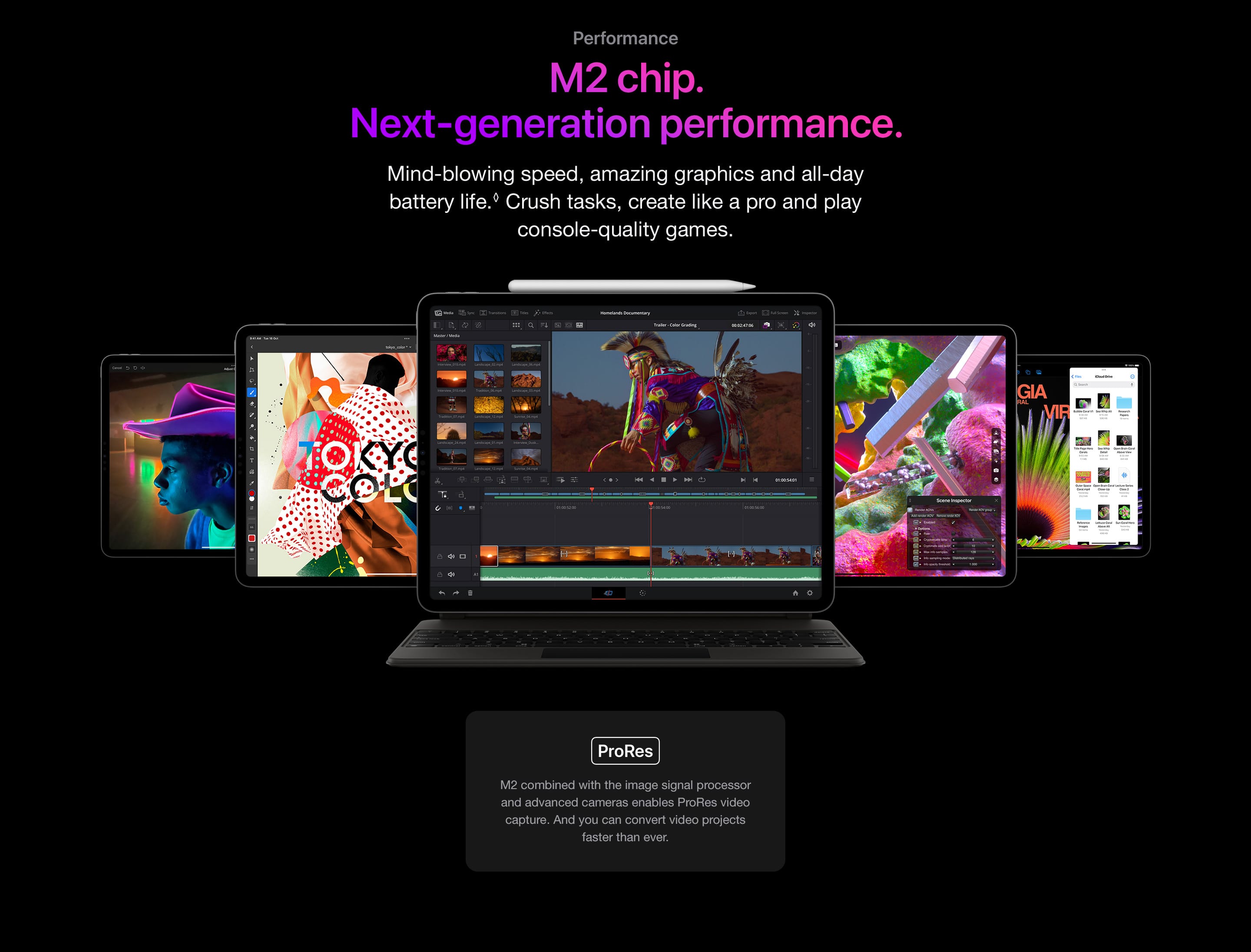 Mind-blowing speed, amazing graphics and all-day battery life. Crush tasks, create like a pro and play console‑quality games.