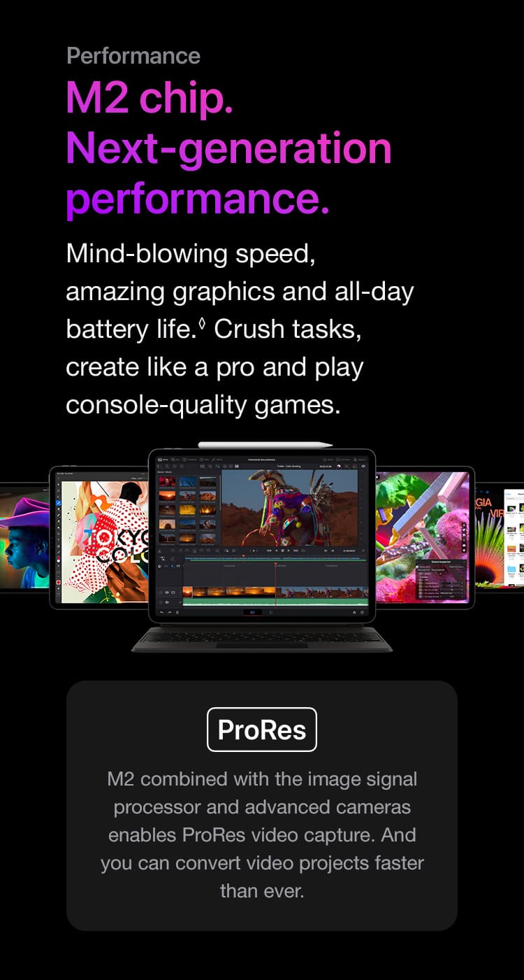 Mind-blowing speed, amazing graphics and all-day battery life. Crush tasks, create like a pro and play console‑quality games.