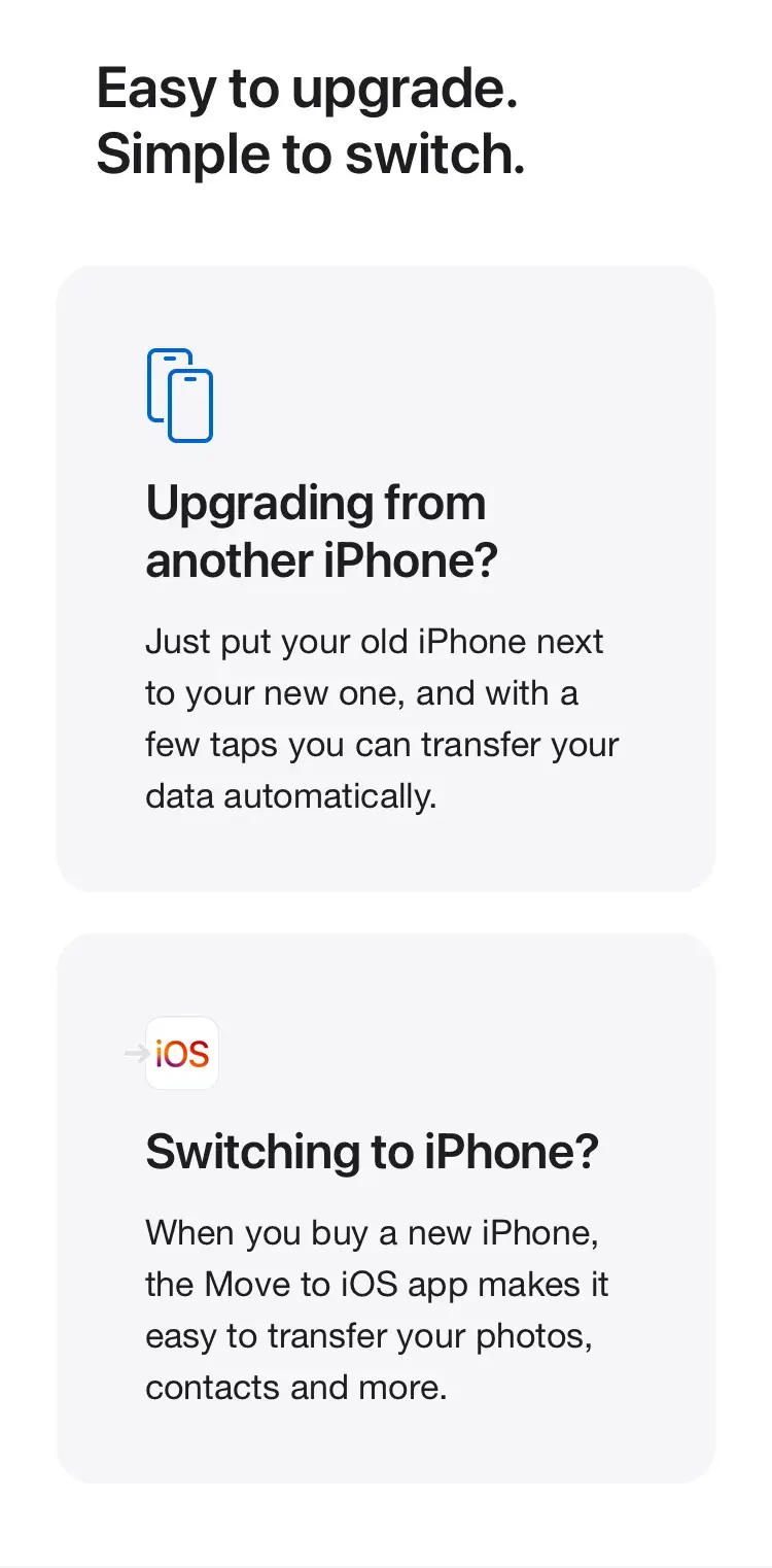 Easy to upgrade. Simple to switch.
