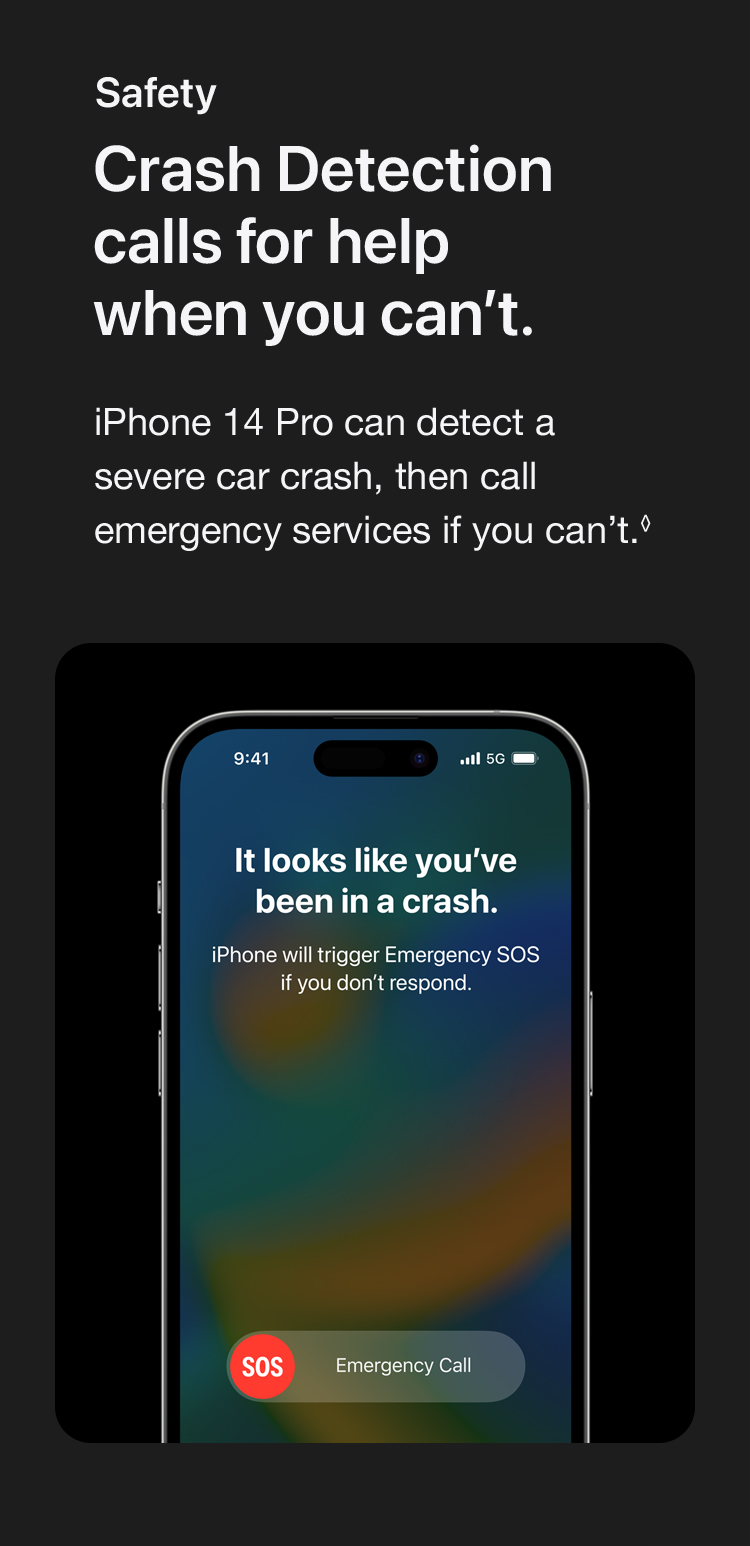 Crash detection feature on iPhone 14 to trigger emergency calls if needed - Singtel