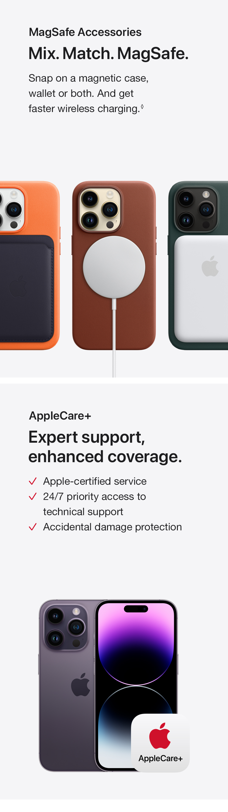 MagSafe accessories for your Apple iPhone 14 Pro for effortless wireless charging. Get security and coverage with AppleCare+ for your Apple iPhone 14 - Singtel