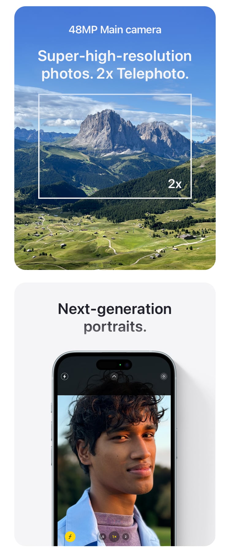 Shoot next generation portraits with iPhone 15: 48MP main camera, 2x telephoto, and more - Singtel