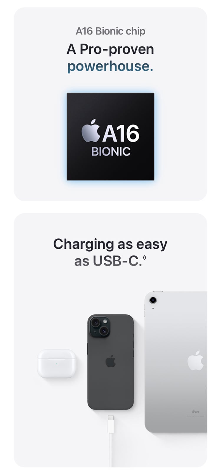 Experience pro-level performance meets everyday ease with iPhone 15's A16 Bionic chip and USB-C charging - Singtel