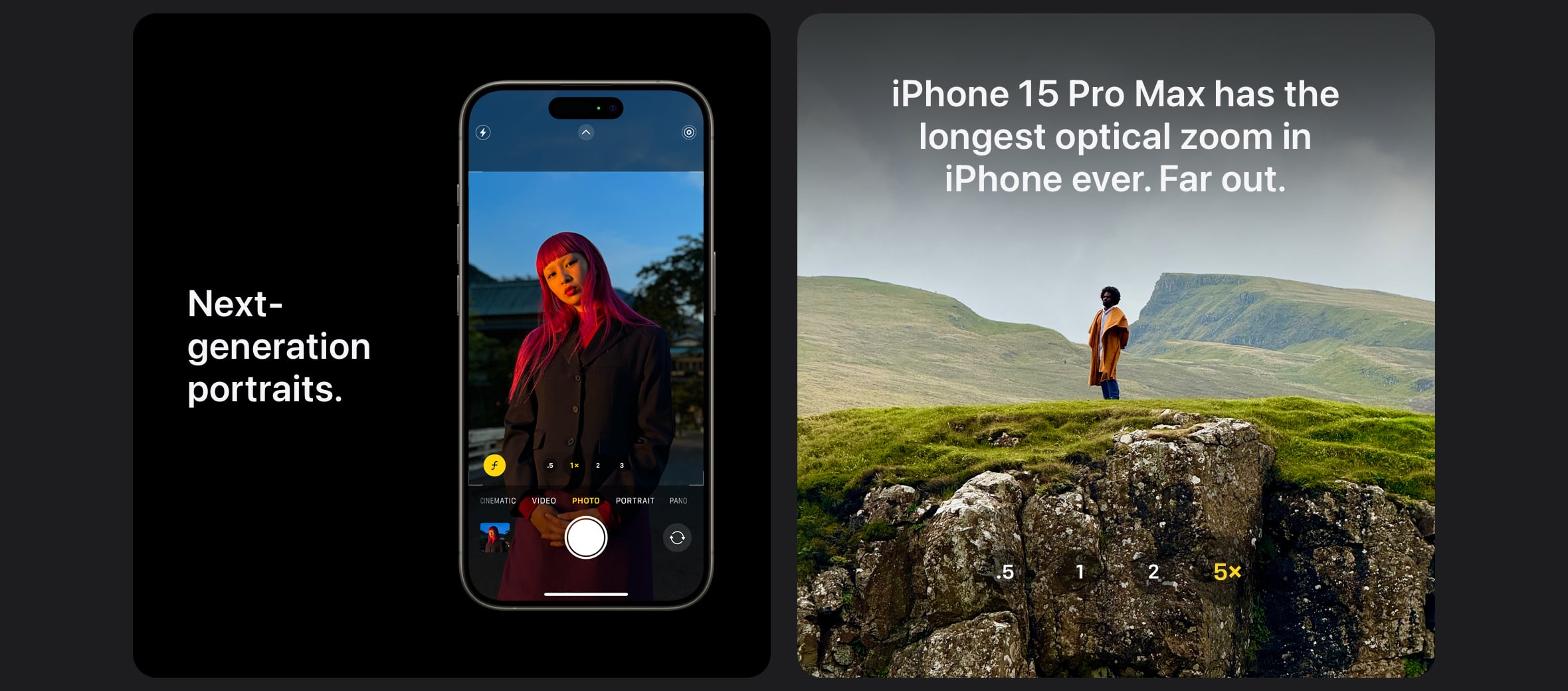 iPhone 15 Pro Max Camera for ultimate portraits with unmatched zoom - Singtel