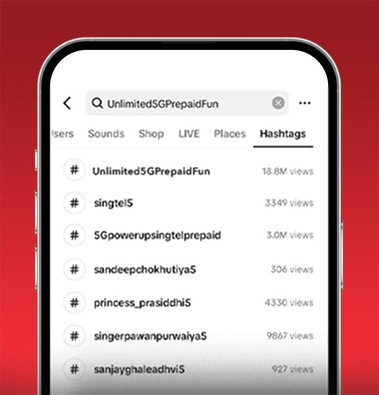 Tag #Unlimited5GPrepaidFun.