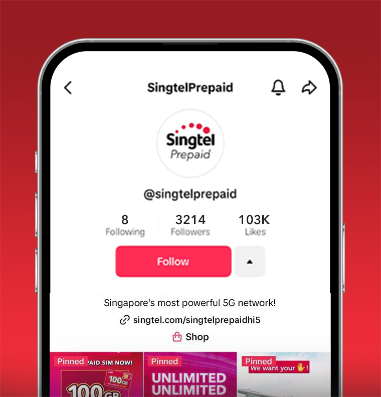 Follow us on TikTok @SingtelPrepaid to enter.