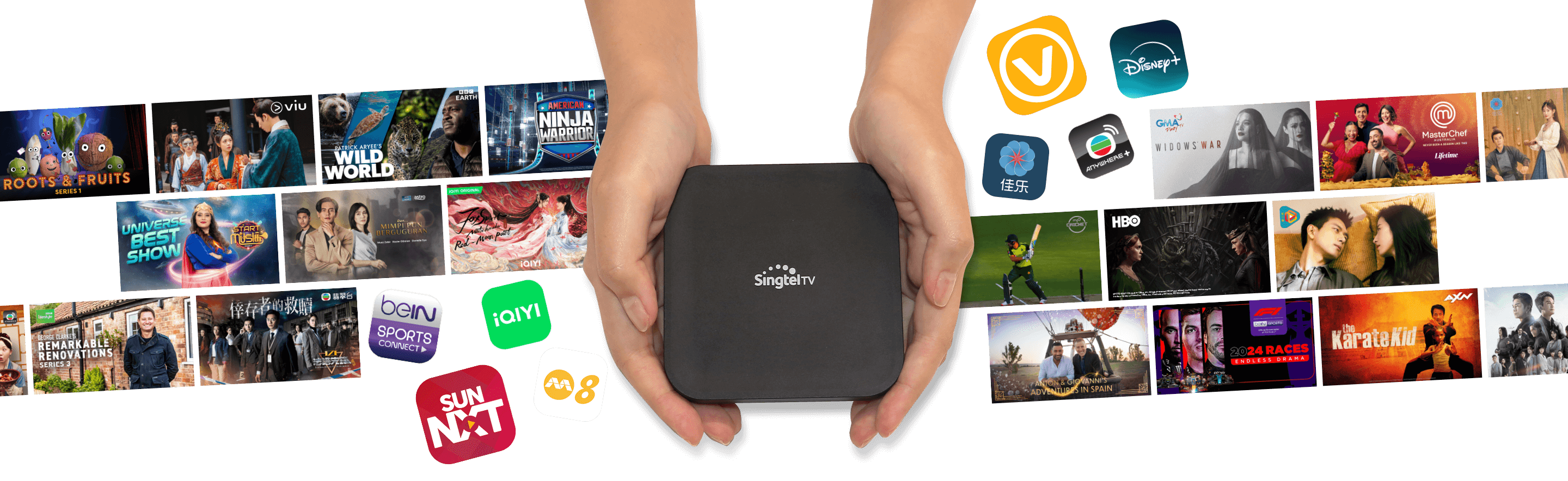 Watch at home with Singtel TV box
