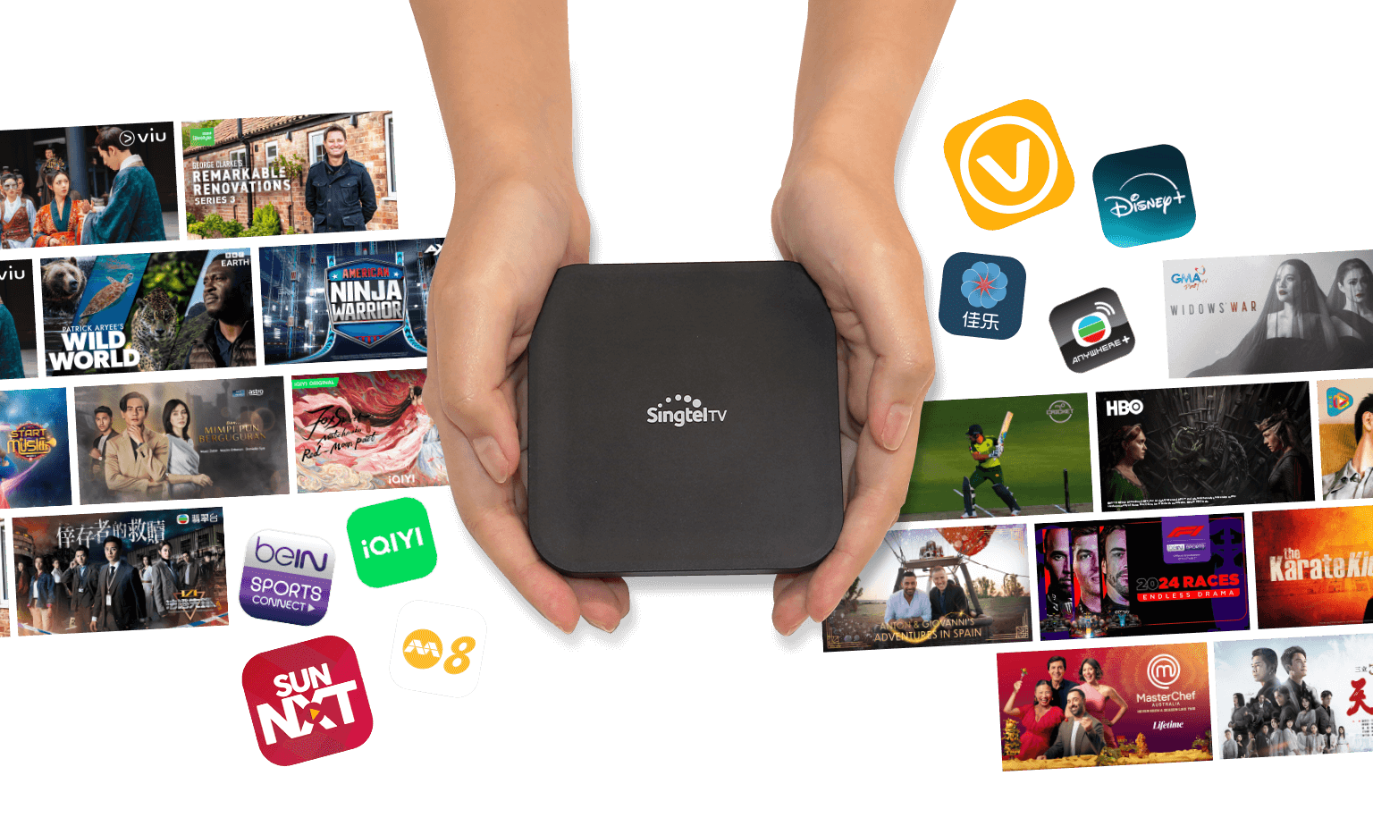 Watch at home with Singtel TV box