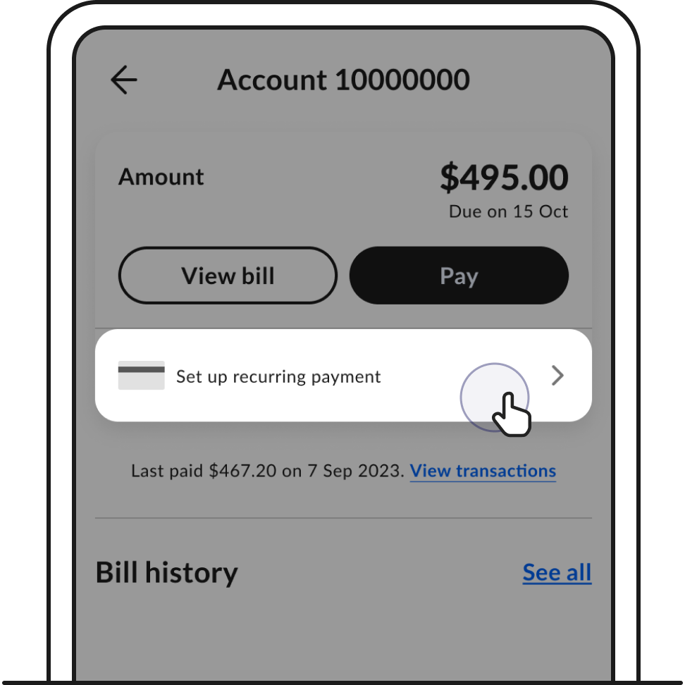 Tap “Set up recurring payment” – Singtel eGIRO