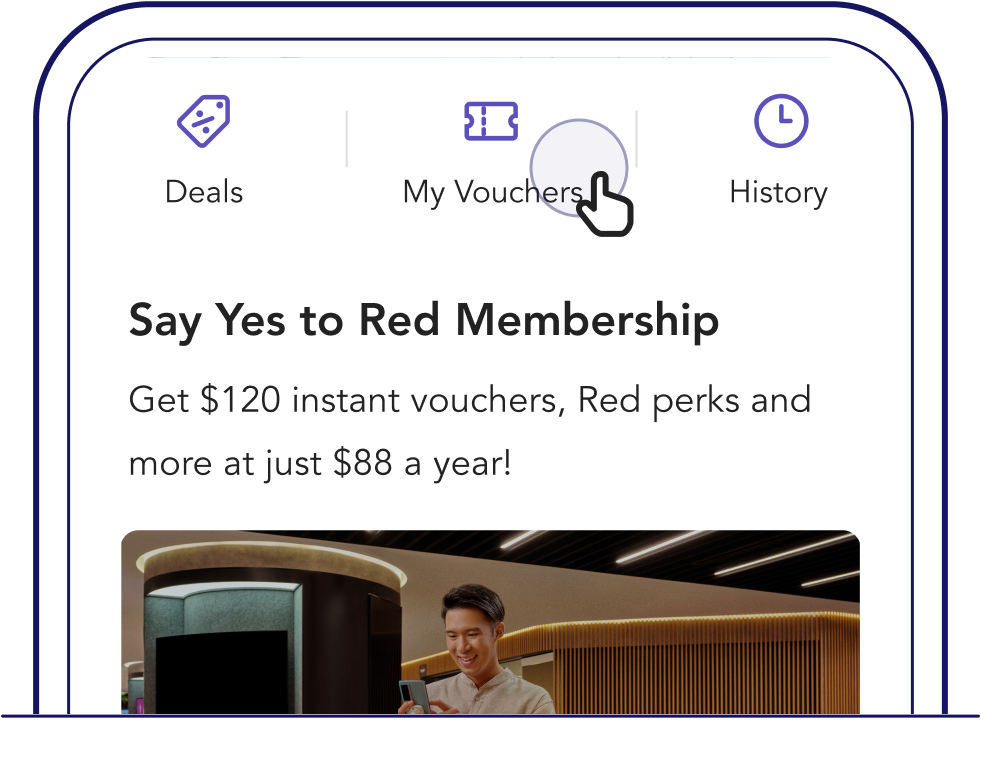 Tap on My Vouchers to view all your list of available vouchers