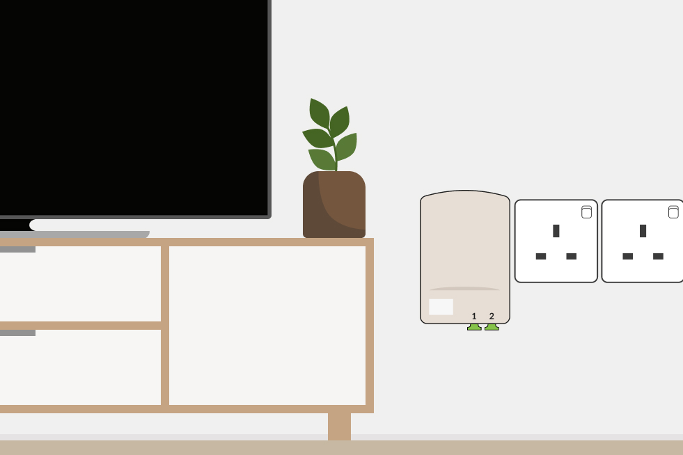 Fibre Termination Point (FTP) located in the living room.