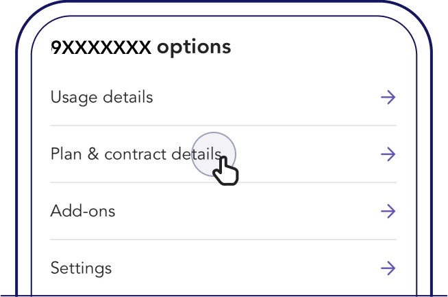 Tap on 'Plan & contract details' to see Singtel recontract eligibility