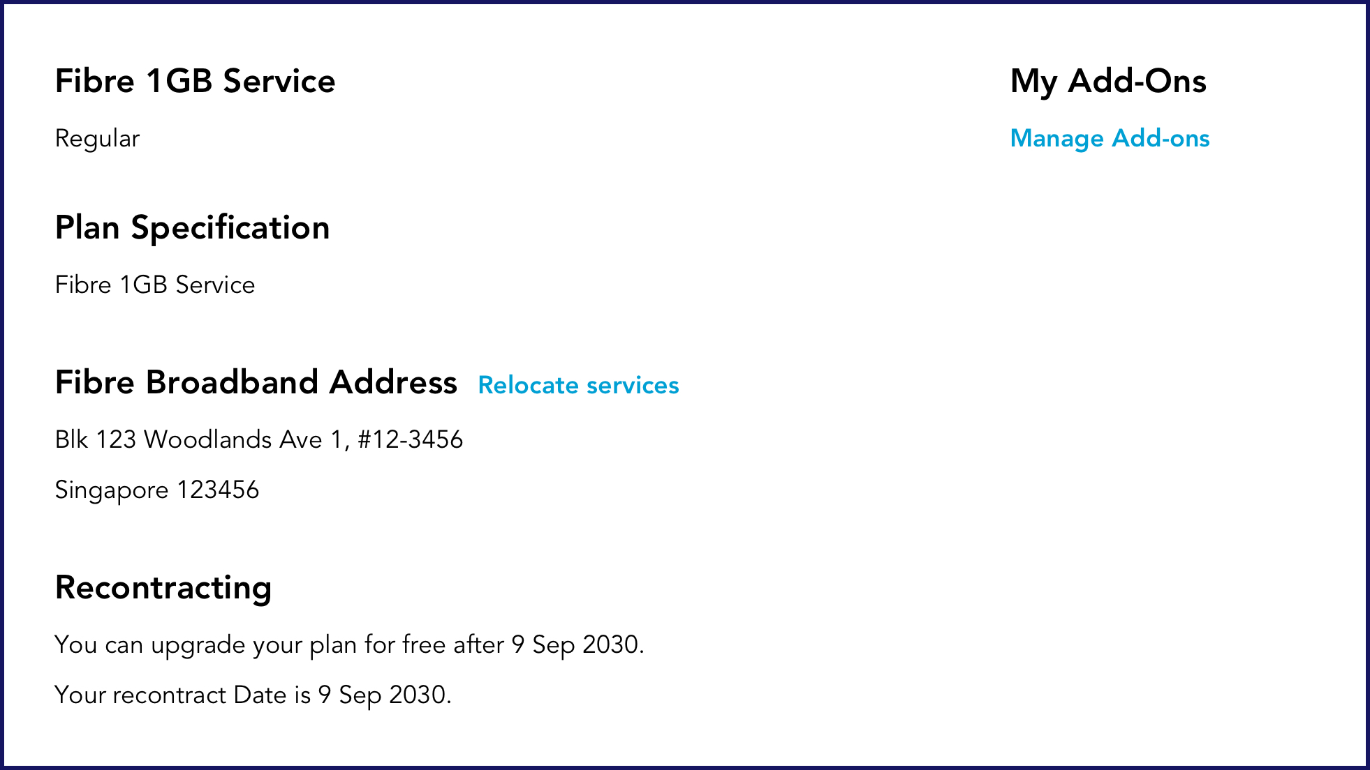To see recontract eligibility, scroll to recontract section on plan details page for broadband and tv plans - Singtel support