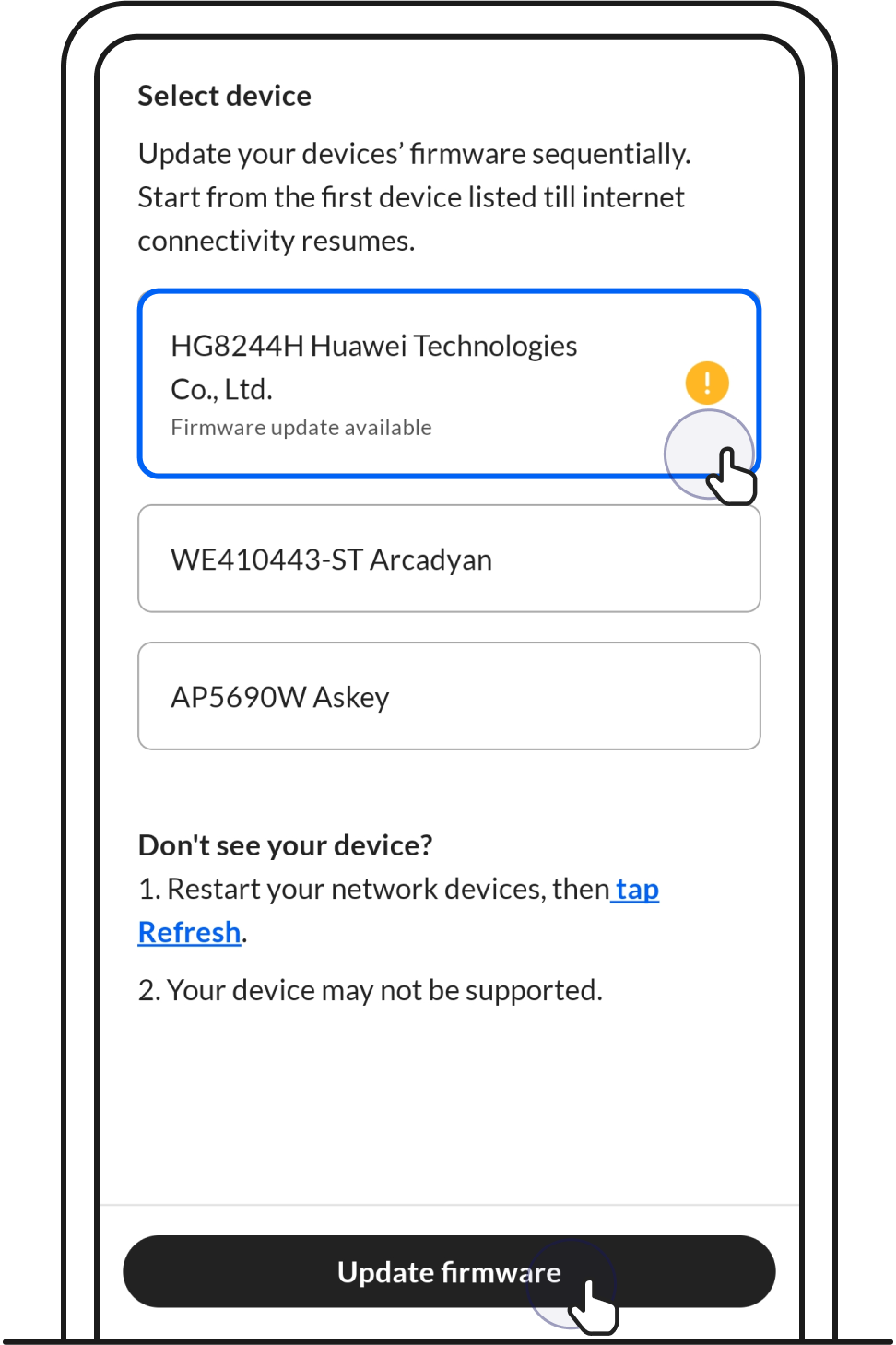 Update firmware step 5 – Singtel update firmware