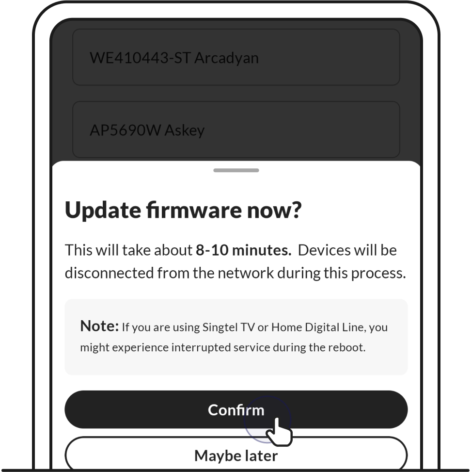 Update firmware step 6 – Singtel update firmware