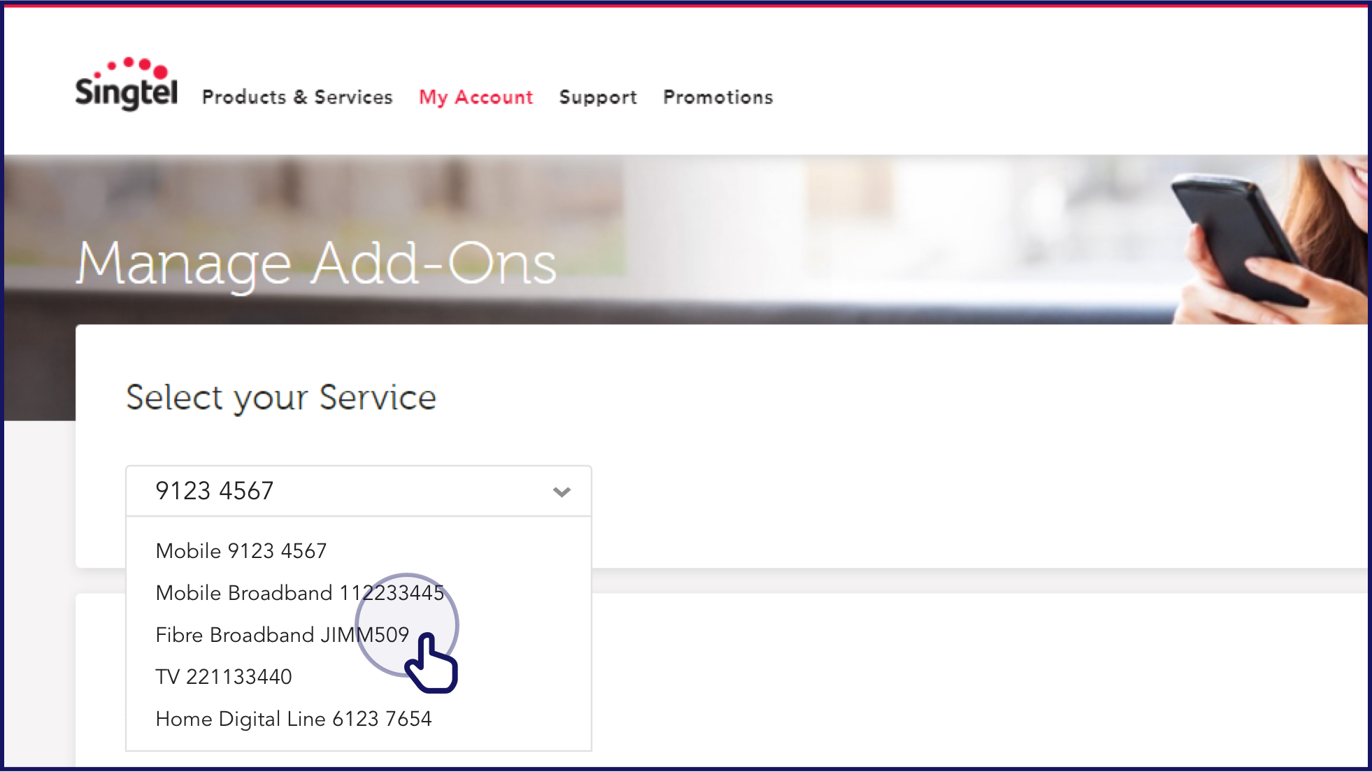 Select add-on - Singtel braodband support