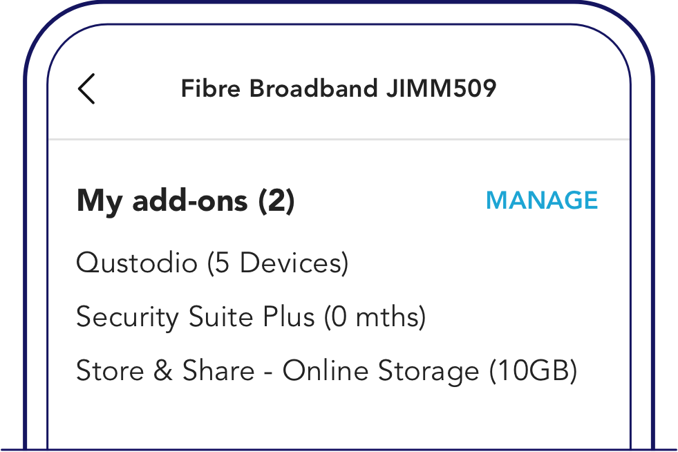 Tap on Manage - Singtel broadband support