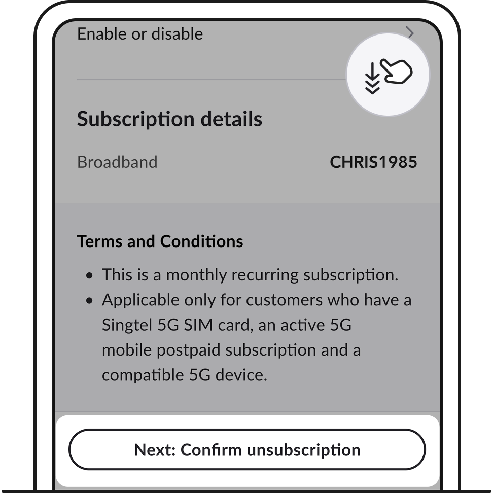 Tap on Manage - Singtel broadband support