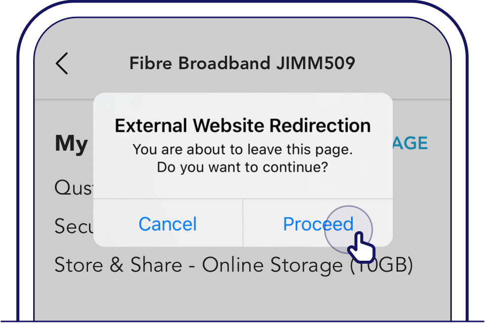 Tap proceed - Singtel broadband support