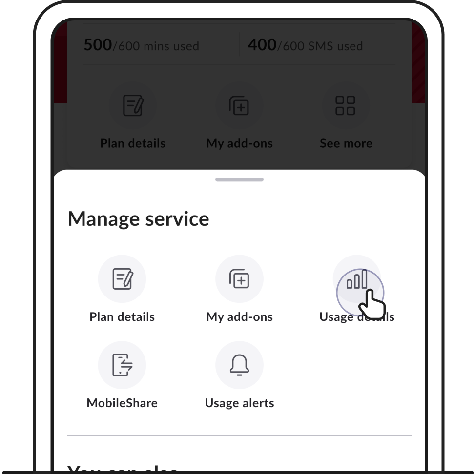 To view detailed breakdown of data usage, tap on the data usage bar - Singtel Support