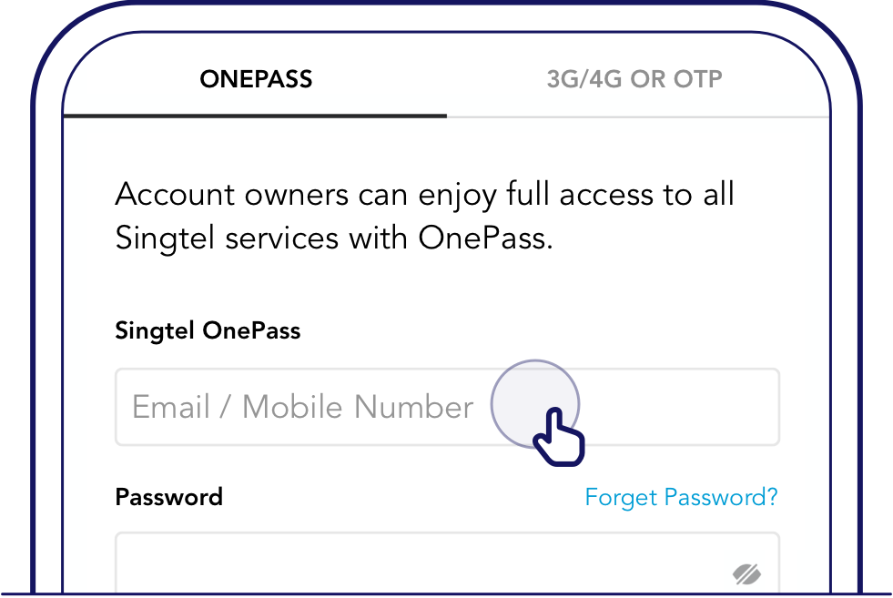 Open 'My Singtel' app and login via OnePass