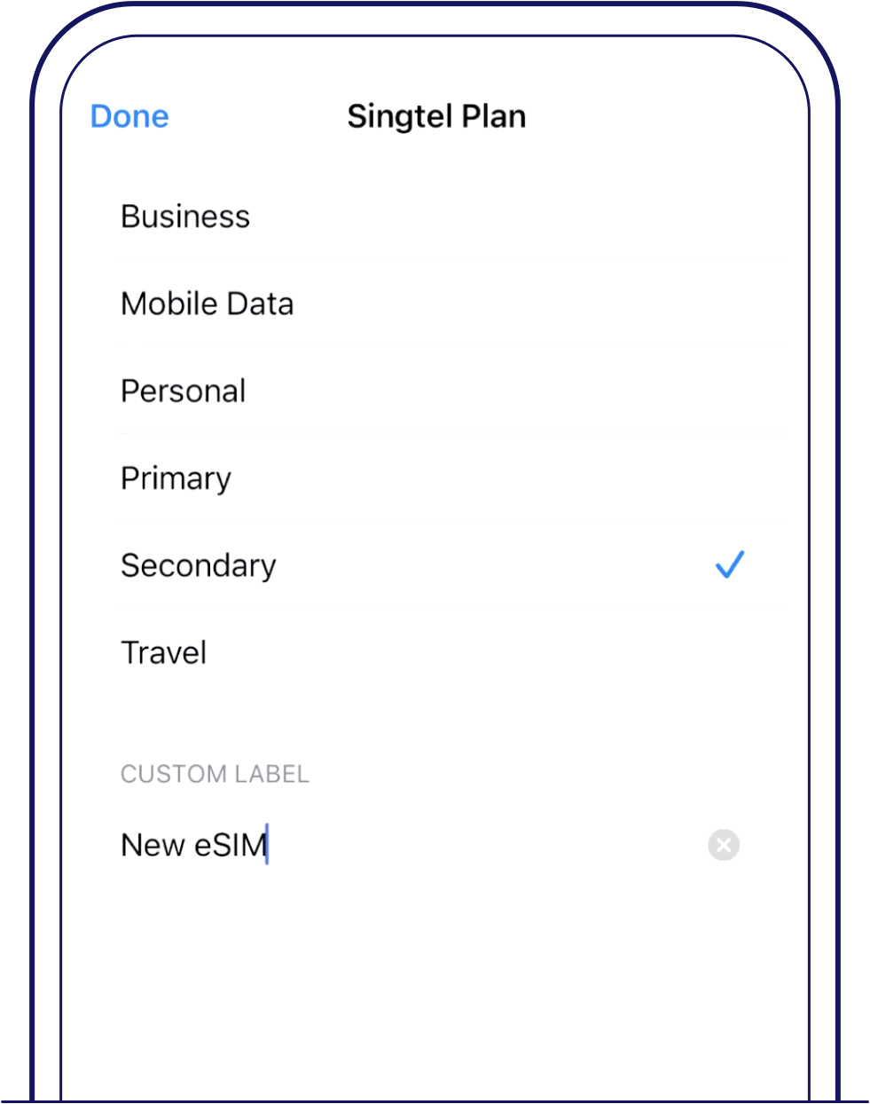 Label your new eSIM – Singtel eSIM