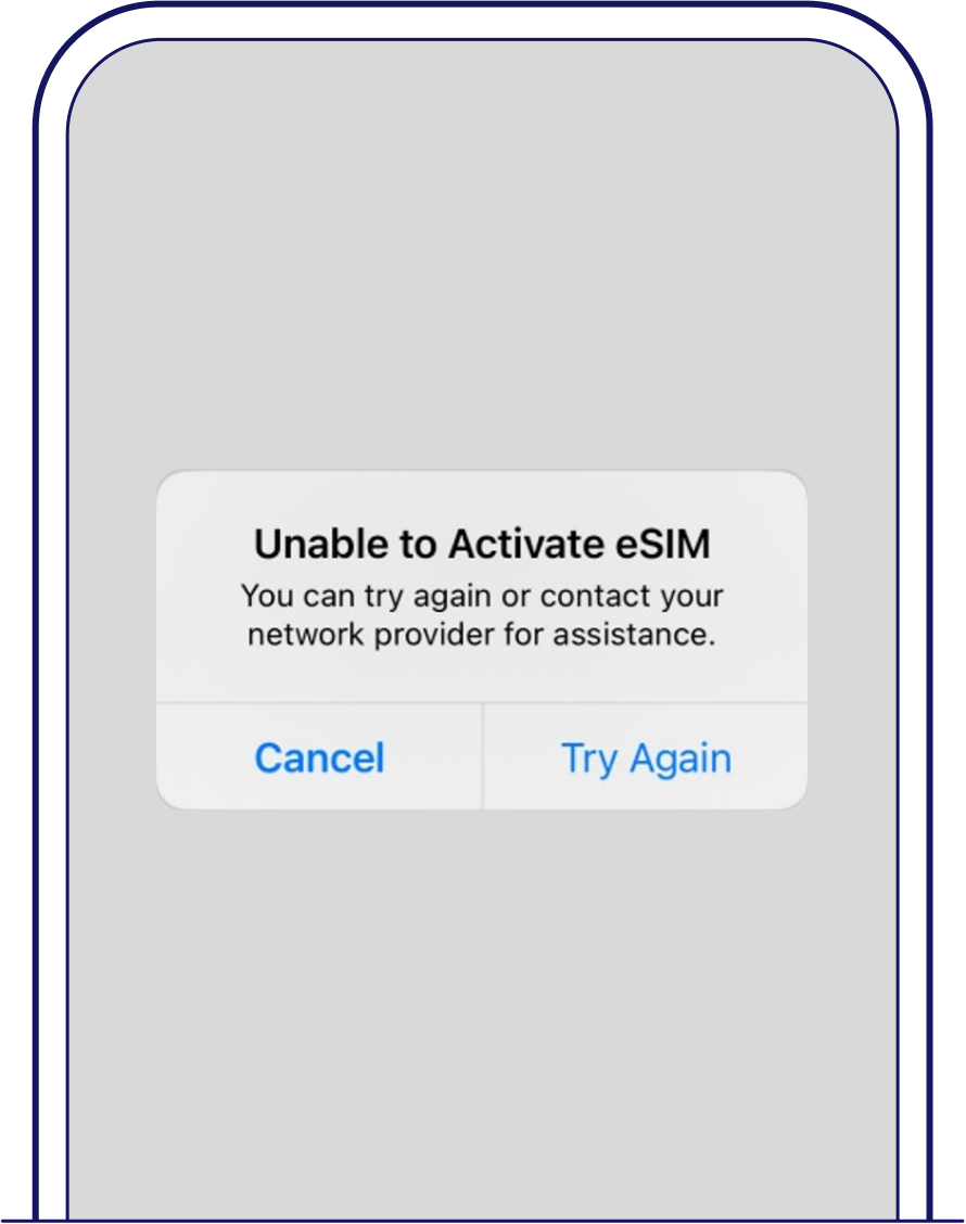 Receive “unable to activate eSIM” message on iOS device – Singtel eSIM