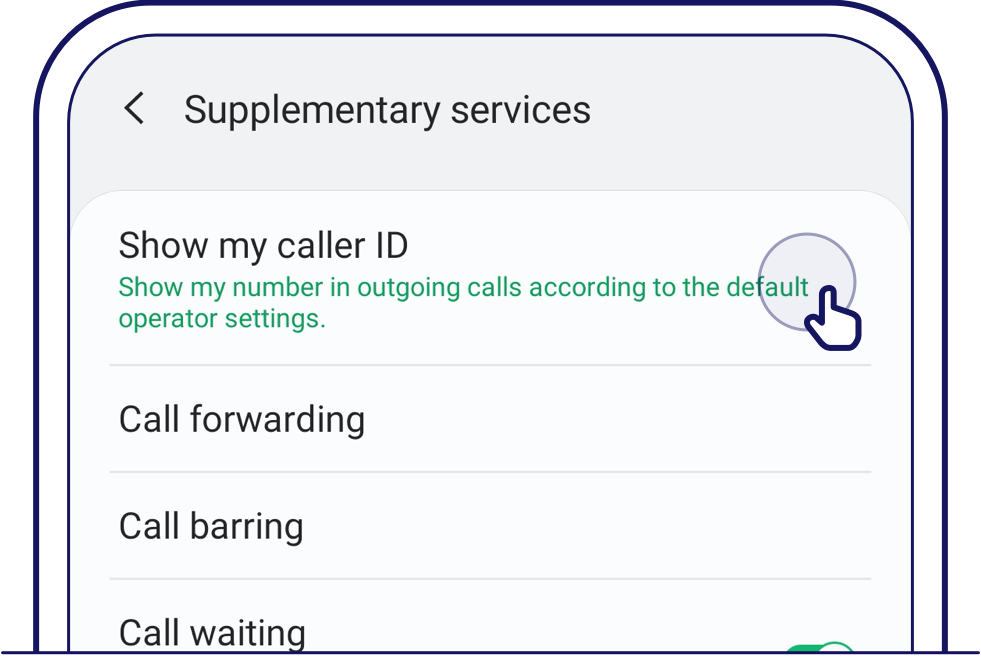  Tap on 'Show my caller ID' on your Android device 