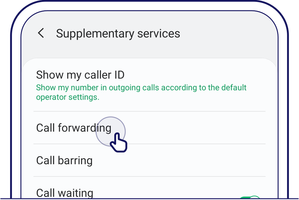 Tap on 'Call forwarding' then 'Voice call' 