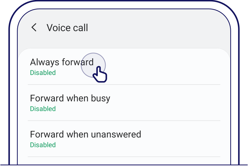 Ensure that all voice call forwarding features have been disabled 