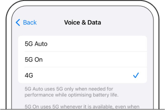 Switch from 5G to 4G network on iOS or iPhone – Singtel
