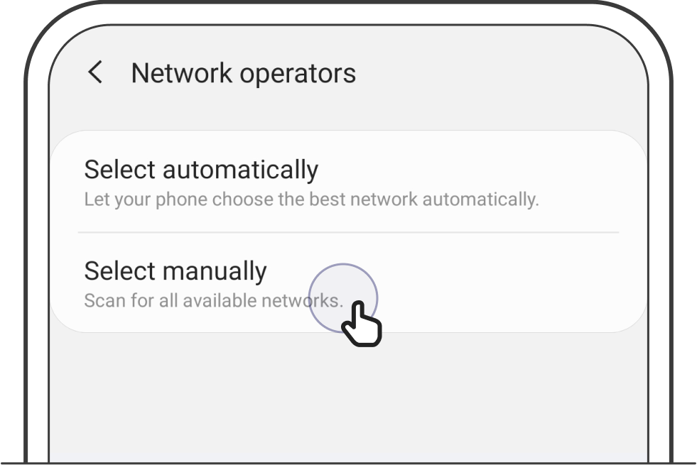 Tap on 'Select manually' to choose preferred network on Android phones