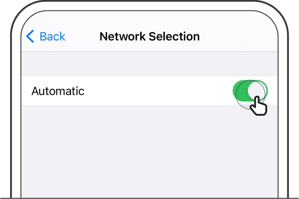 Disable Automatic and select your preferred network on Apple iOS phones