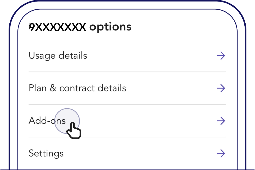 Select add-ons - My Singtel App