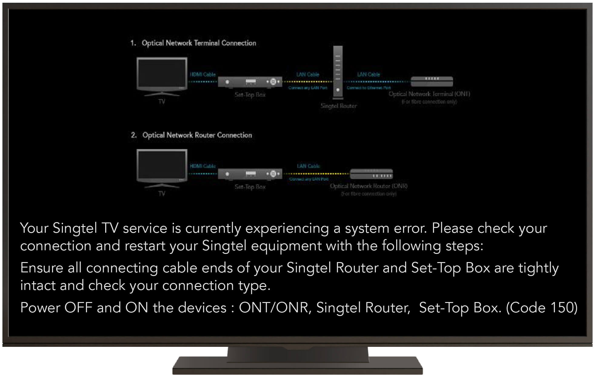 System error message (Code 150)