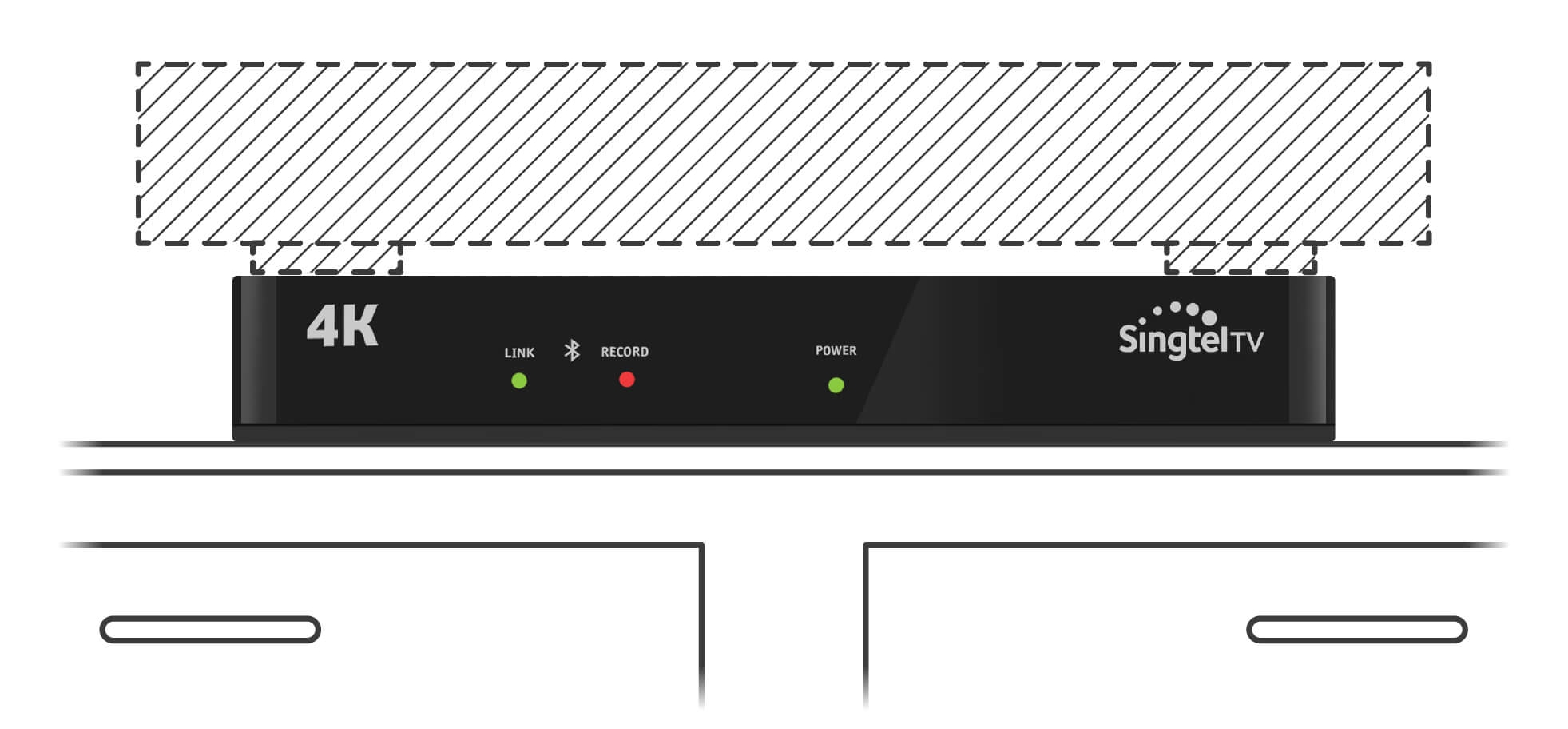 Illustration view of an object stacked on top of a typical TV set-top box - Singtel support