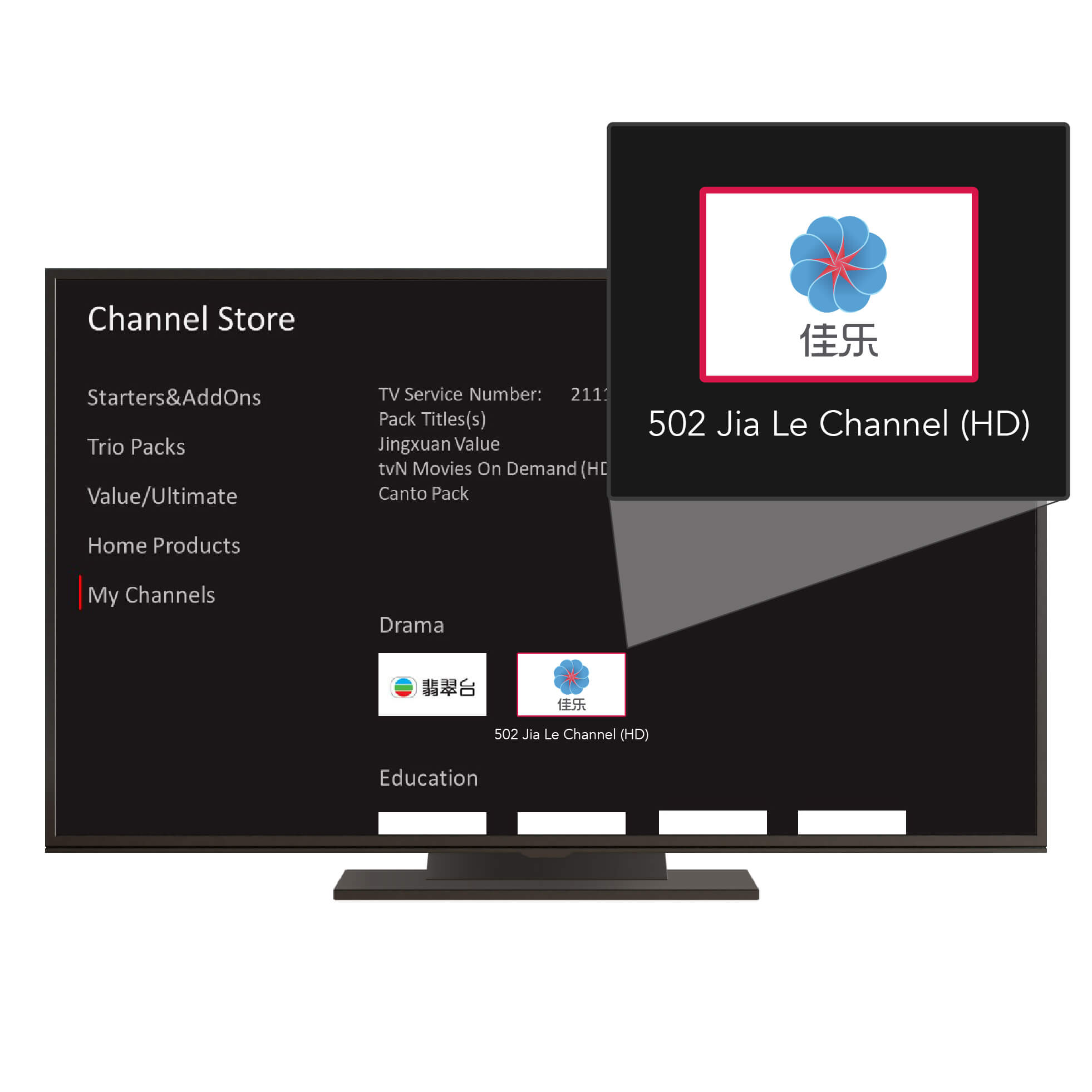 Select the channel on Singtel TV and press OK button on remote Control